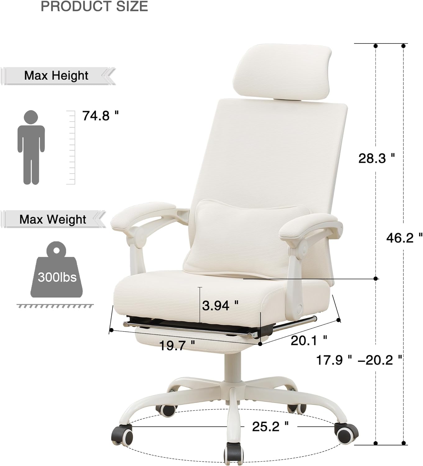 Office Chair with Footrest