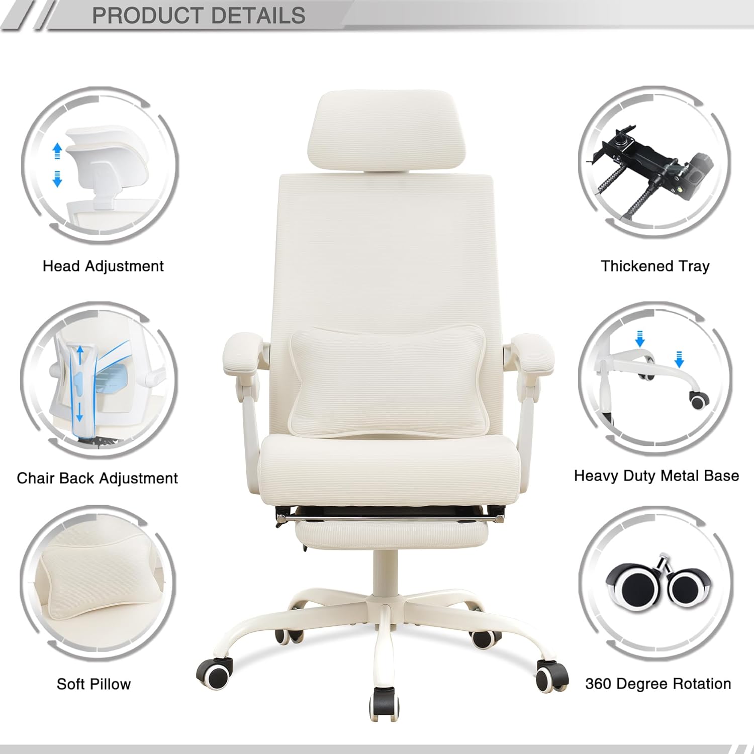 Office Chair with Footrest